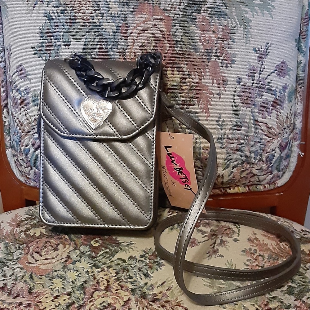 Betsey Johnson Quilted Phone Crossbody